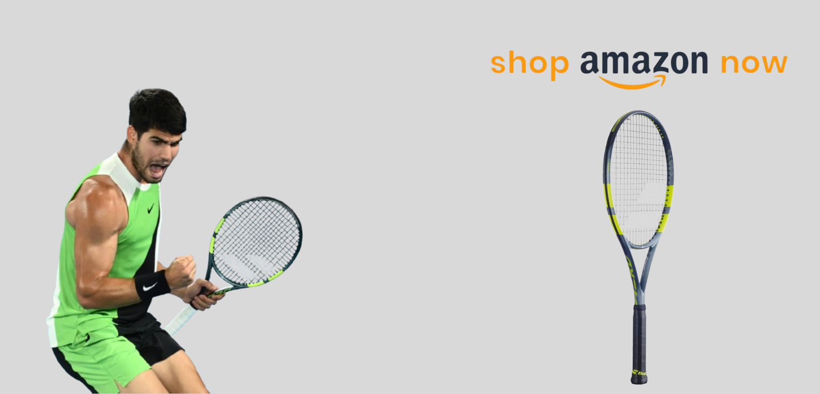 alcaraz y su raqueta a la venta